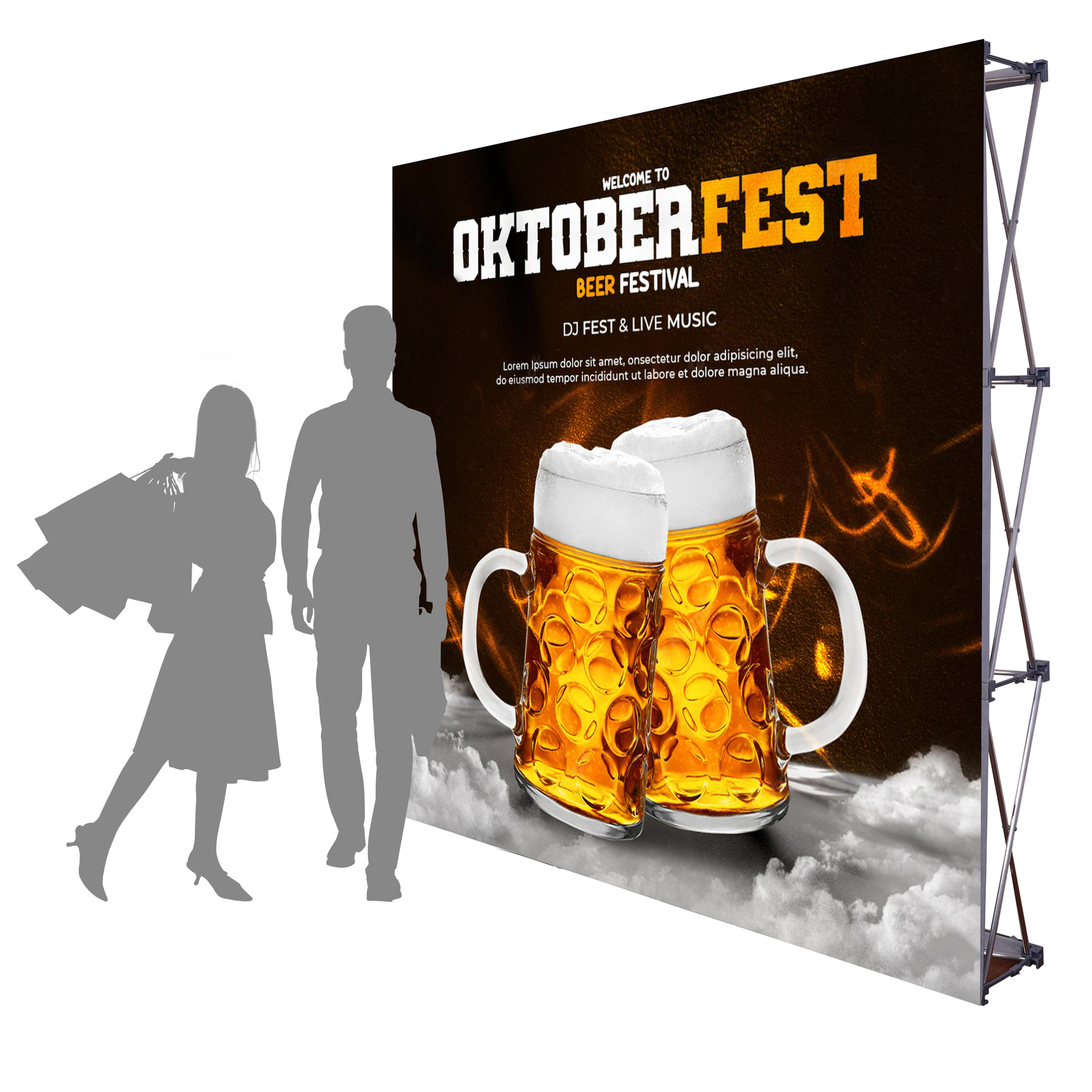 8ft Pop-Up Straight Backdrop Wall Kit