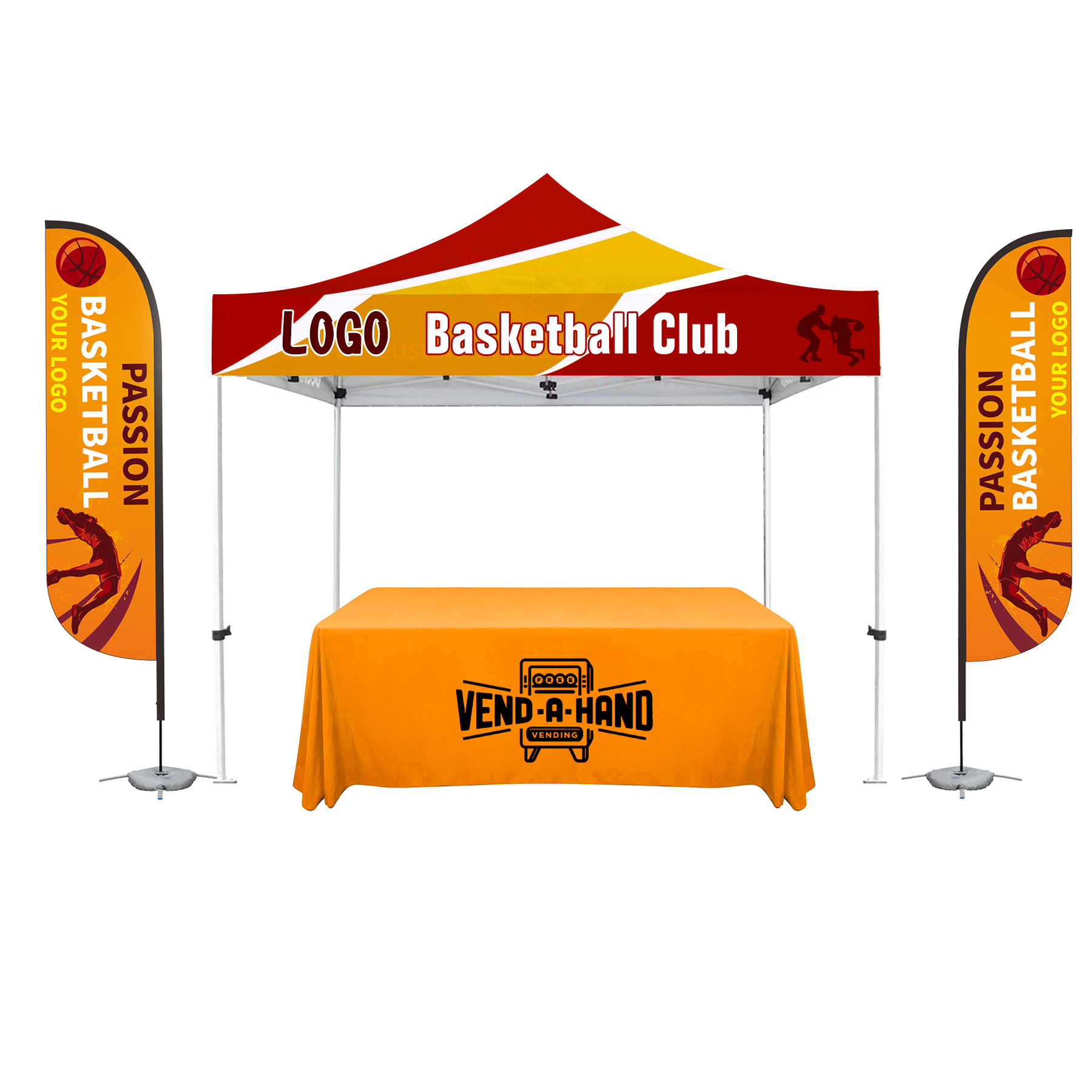10' Event Tent Kit (w/ Table Throw & Flags)